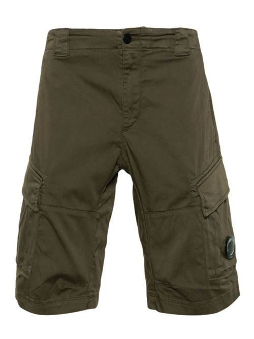 SATEEN STRETCH CARGO SHORTS C.P.COMPANY | 18CMBE116A005694G683 - IVY GREEN